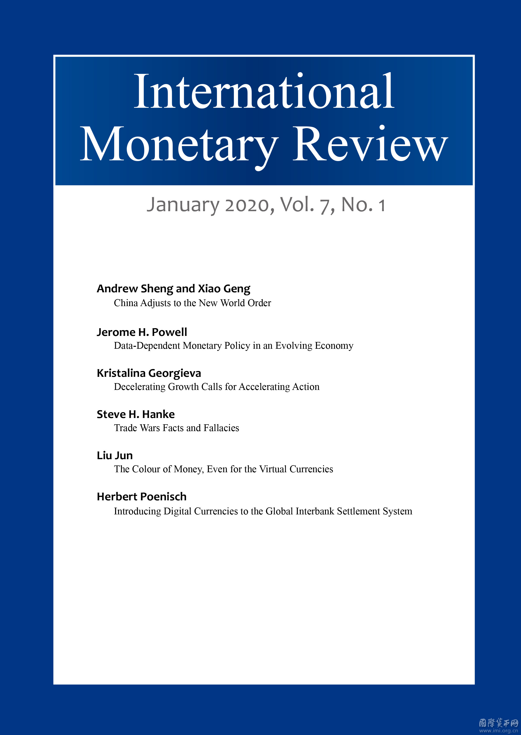 InternationalMonetaryReview,January2020,Vol.7No.1