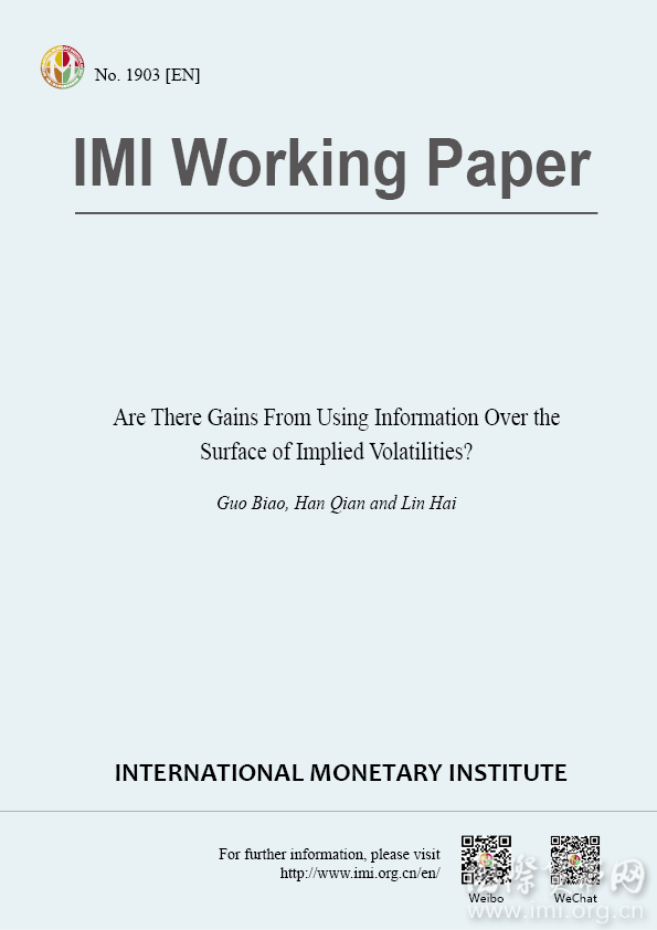 【IMIWorkingPaperNo.1903[EN]】AreThereGainsFromUsingInformationOvertheSurfaceofImpliedVolatilities?