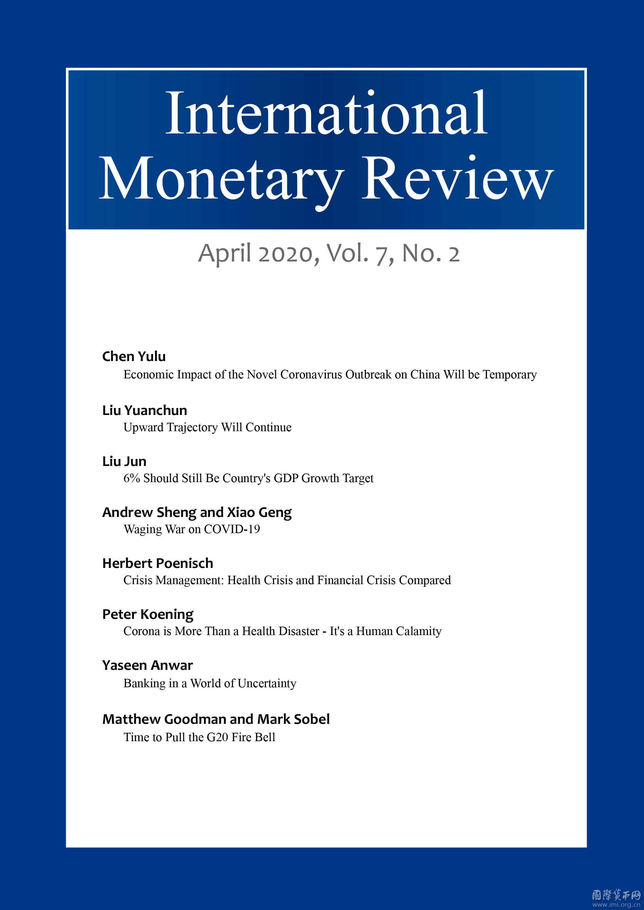 InternationalMonetaryReview,April2020,Vol.7No.2