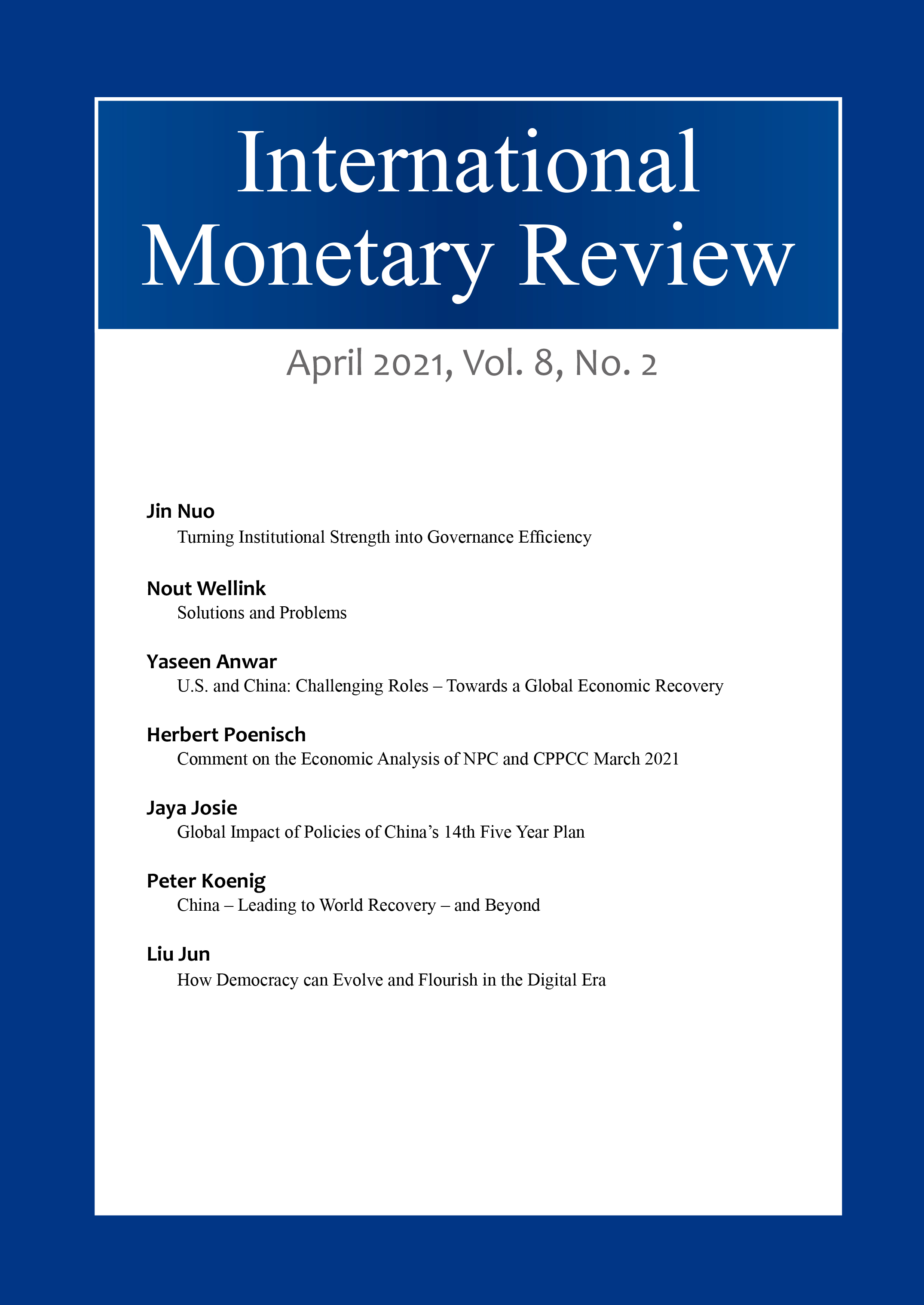 International Monetary Review, April 2021, Vol.8 No.2