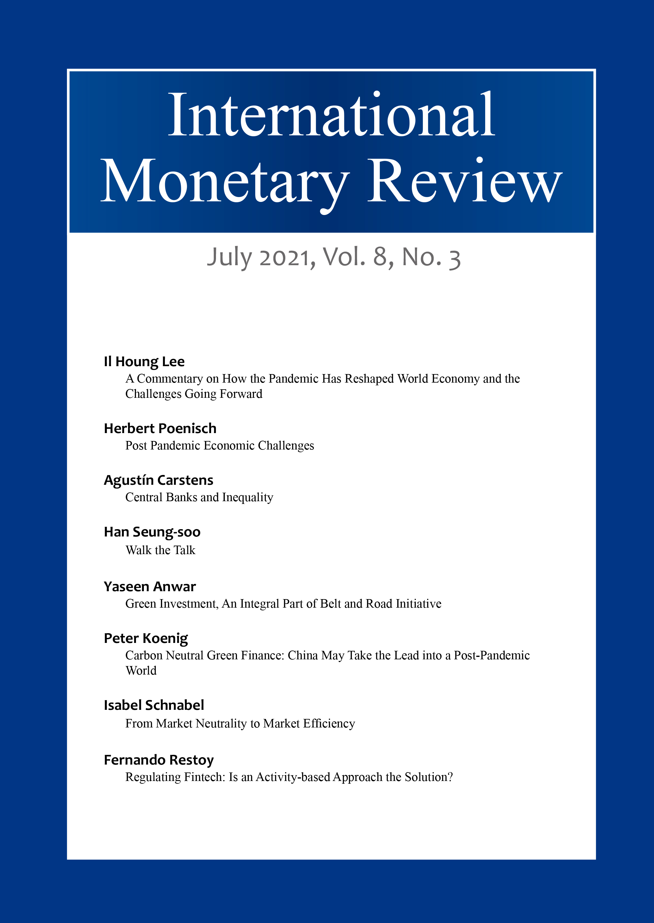International Monetary Review, July 2021, Vol.8 No.3