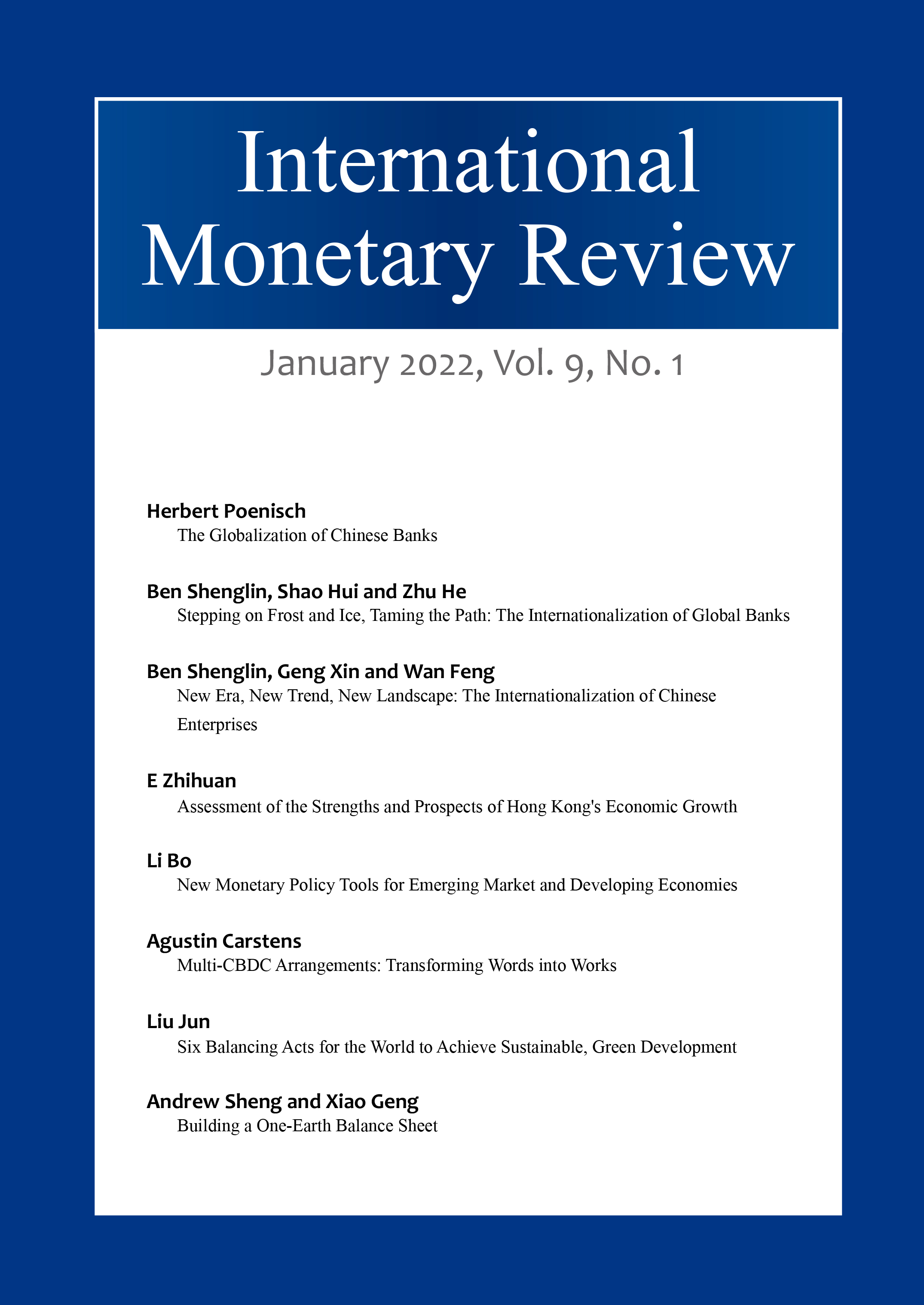 International Monetary Review, January 2022, Vol. 9 No. 1