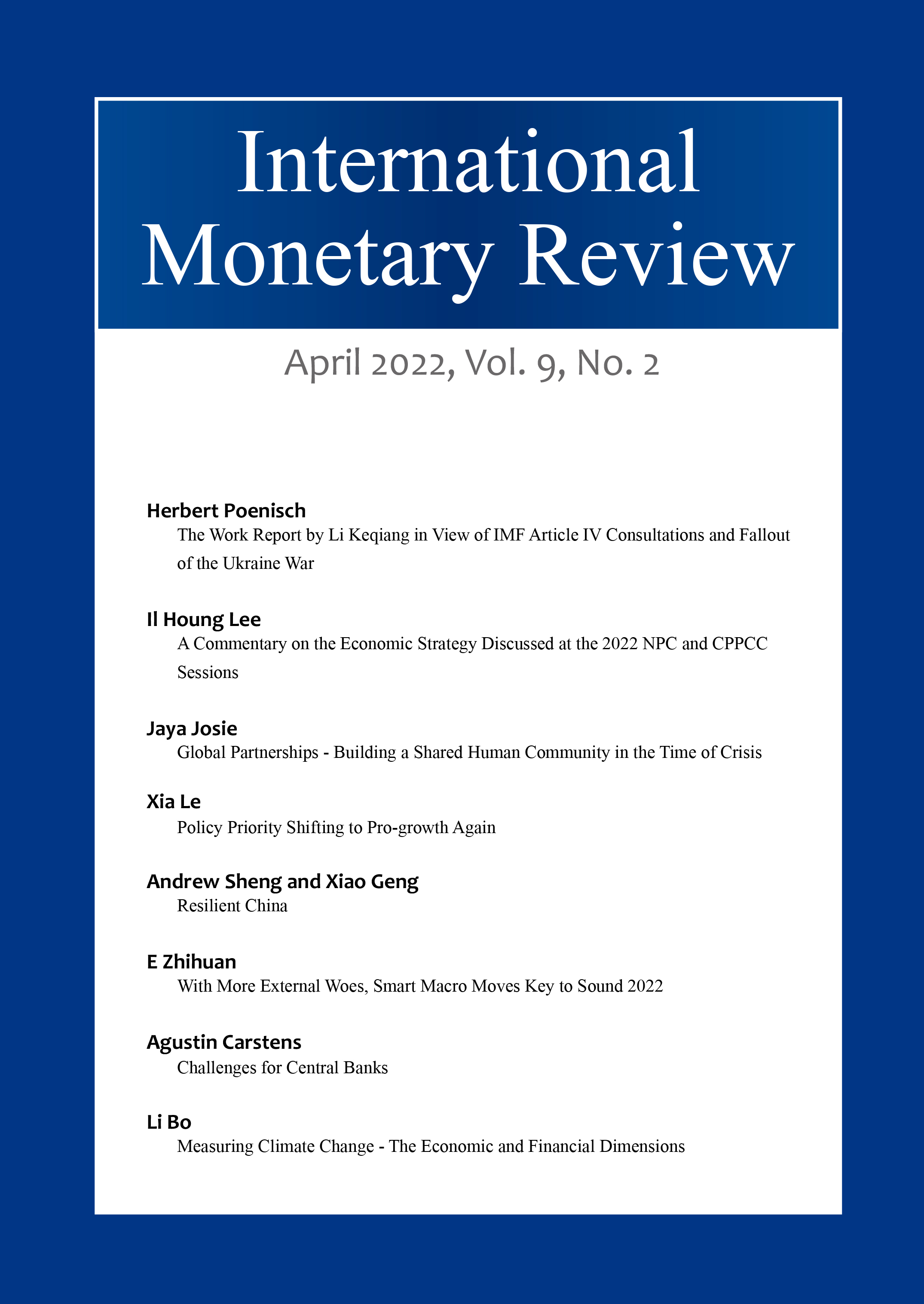 International Monetary Review, April 2022, Vol. 9 No. 2