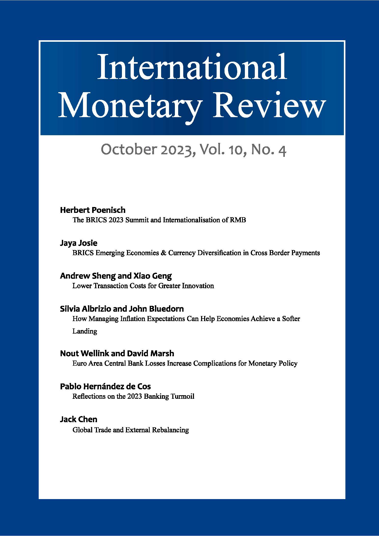 International Monetary Review, October 2023, Vol. 10 No. 4